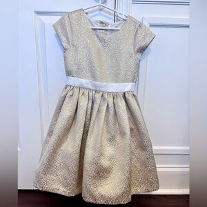 Gymboree pale metallic gold special occasion dress
